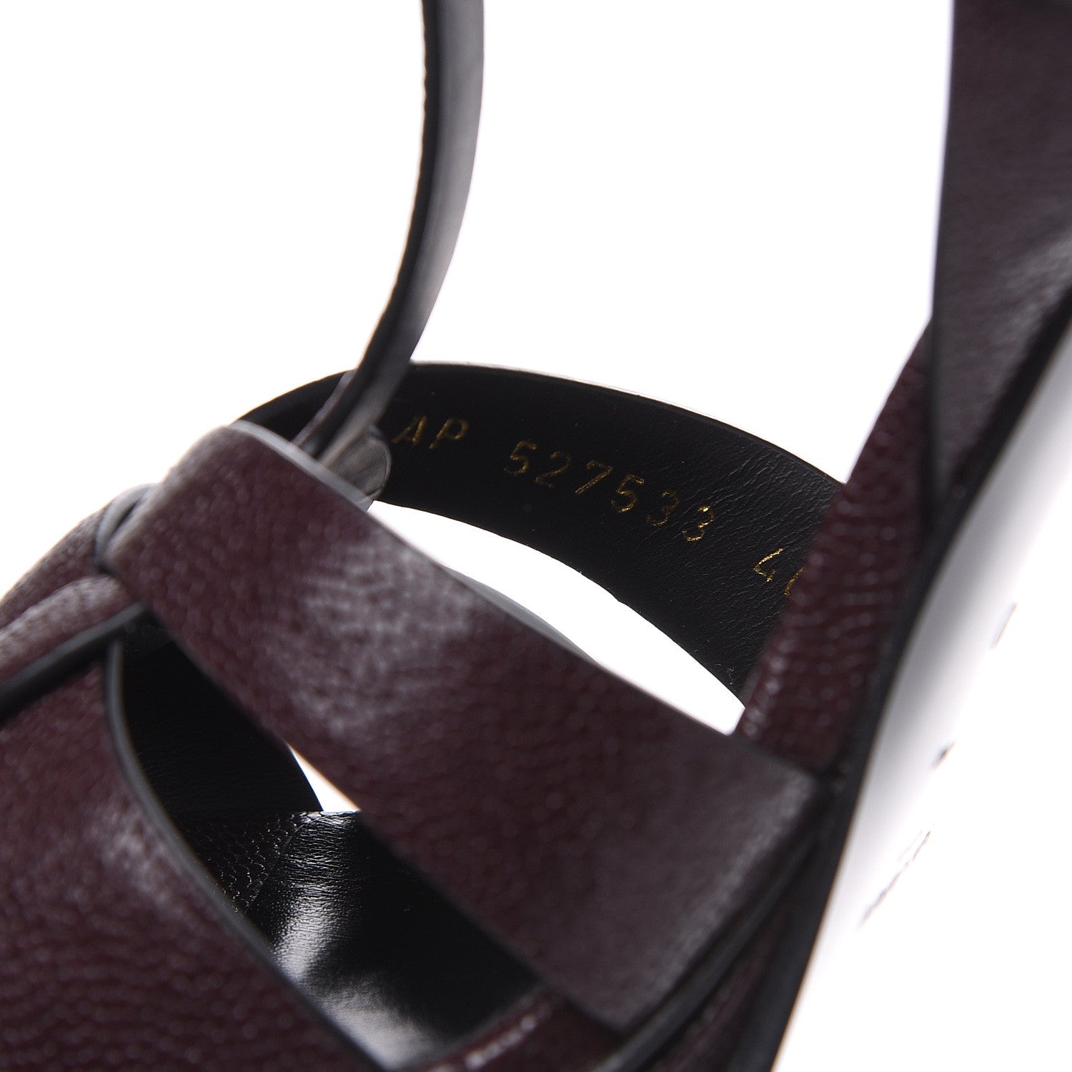 Saint Laurent Textured Calfskin Tribute 105 Platform Sandals 40 Cigar Burgundy 8 of 9