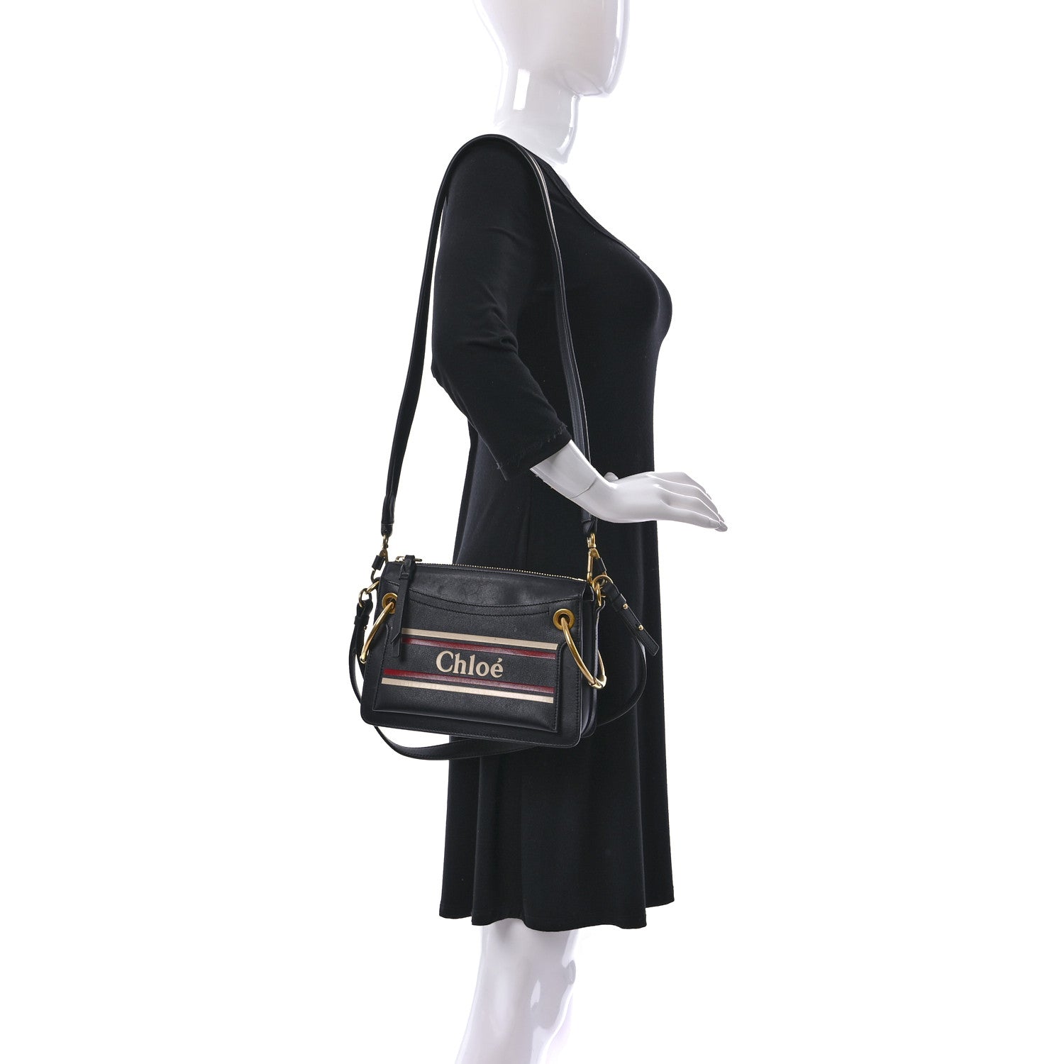 Chloe Smooth Calfskin Logo Small Roy Bag Full Blue 2 of 8