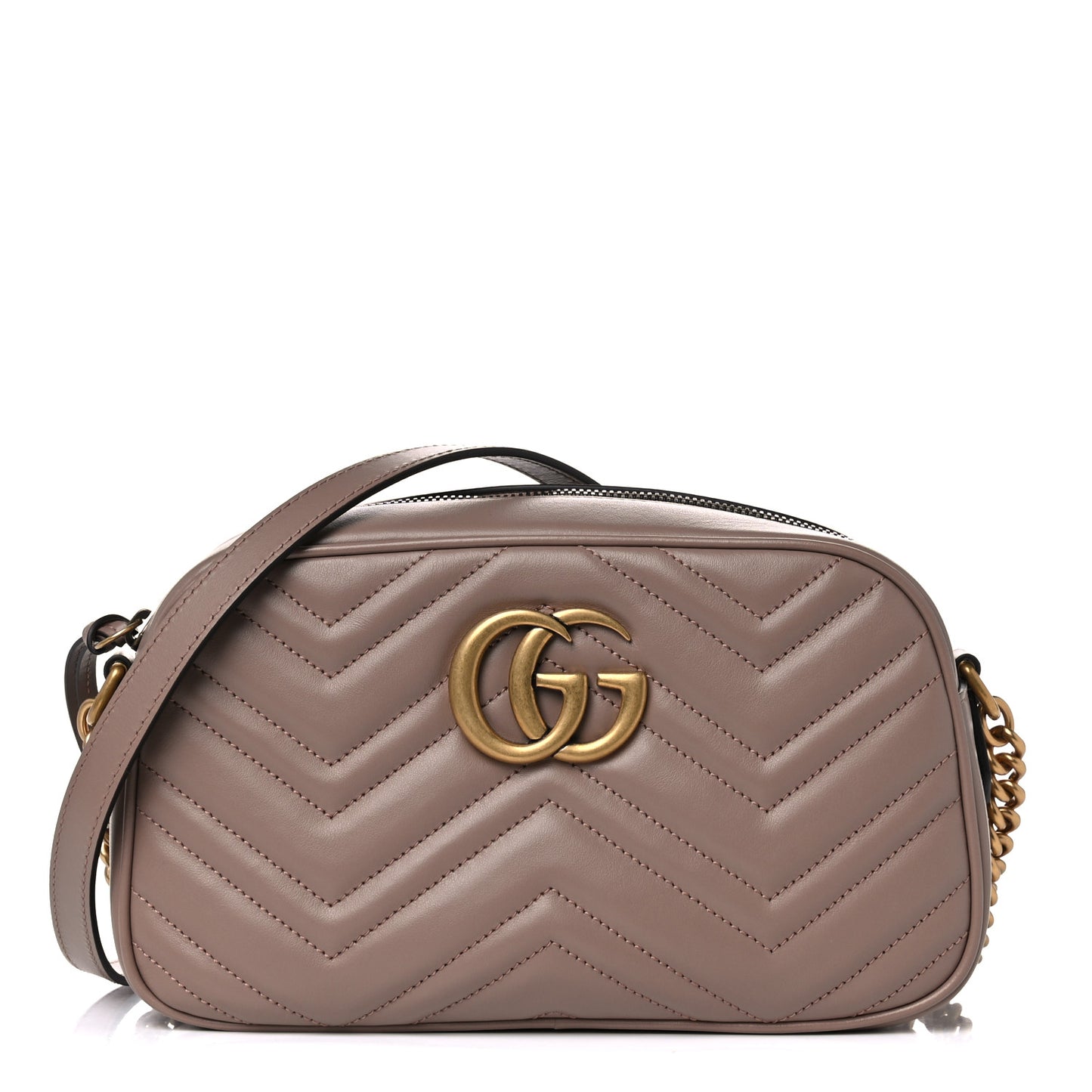 Calfskin Matelasse Small GG Marmont Chain Shoulder Bag Porcelain Rose