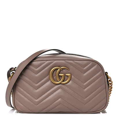 Gucci Calfskin Matelasse Small GG Marmont Chain Shoulder Bag Porcelain Rose 1 of 11