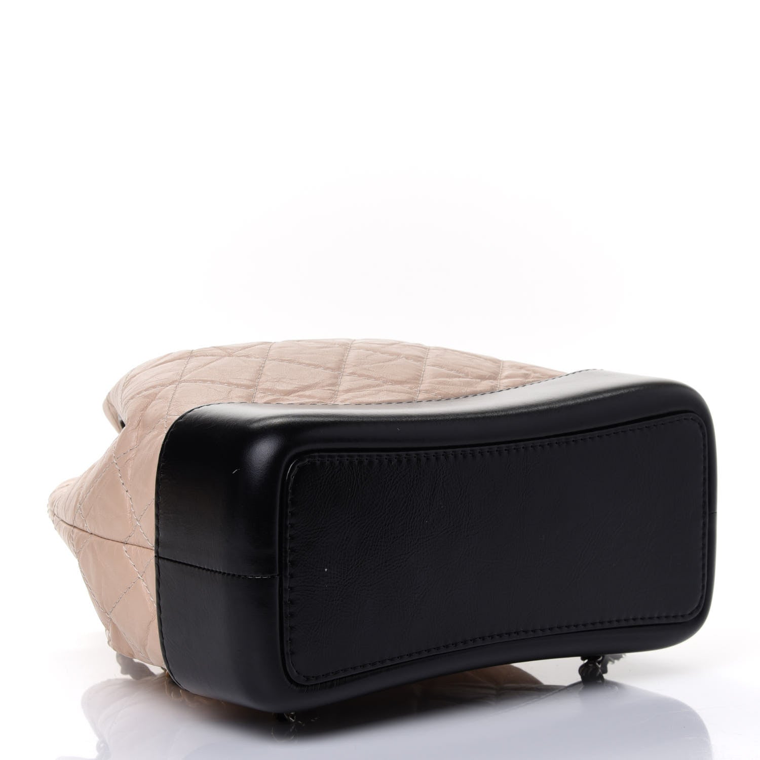 Chanel Aged Calfskin Quilted Small Gabrielle Backpack Beige Black 3 of 4