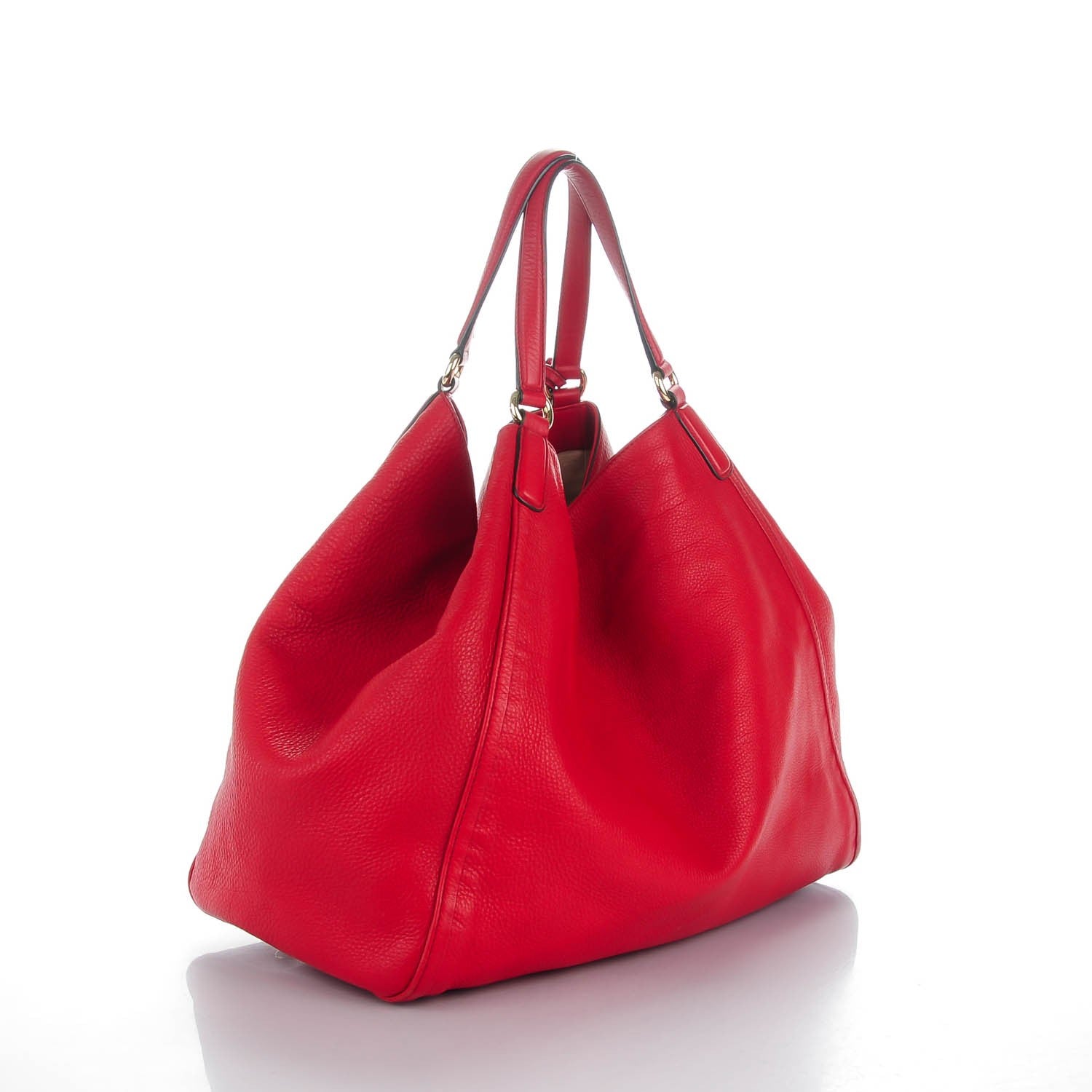 Gucci Pebbled Calfskin Large Soho Shoulder Bag Red 3 of 7