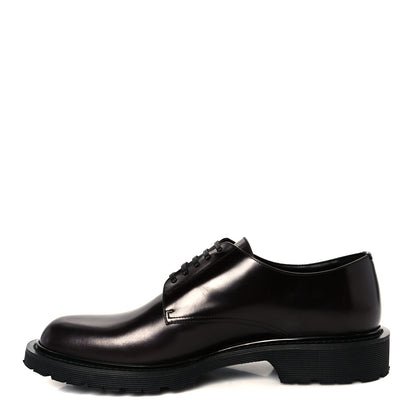 Saint Laurent Calfskin Mens Army 20 Derby Shoes 42.5 Dark Wine 1 of 10
