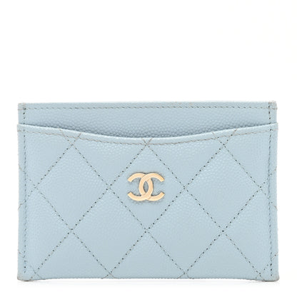 Chanel Caviar Quilted Card Holder Light Blue 1 of 8