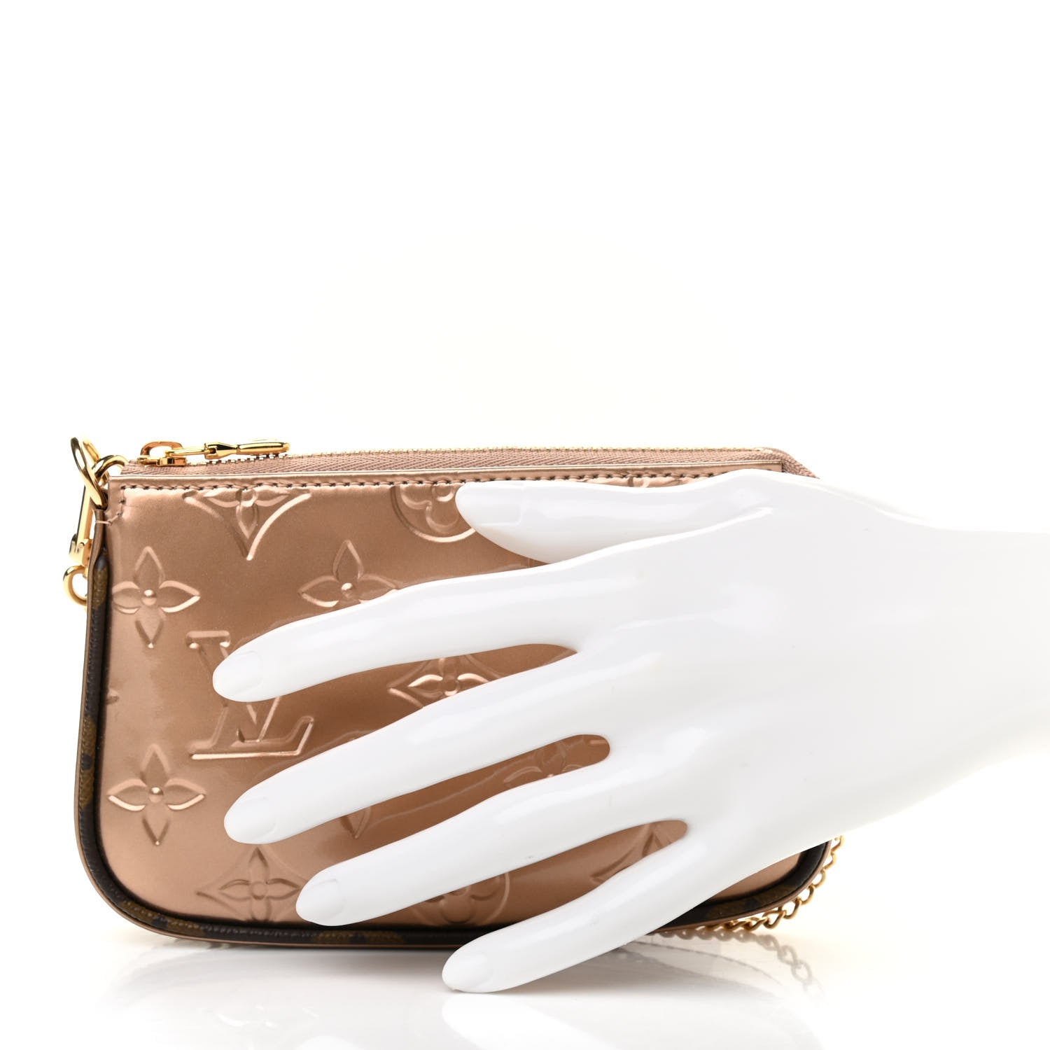 Louis Vuitton Metallic Vernis Mini Pochette Accessories Rose Gold 2 of 8