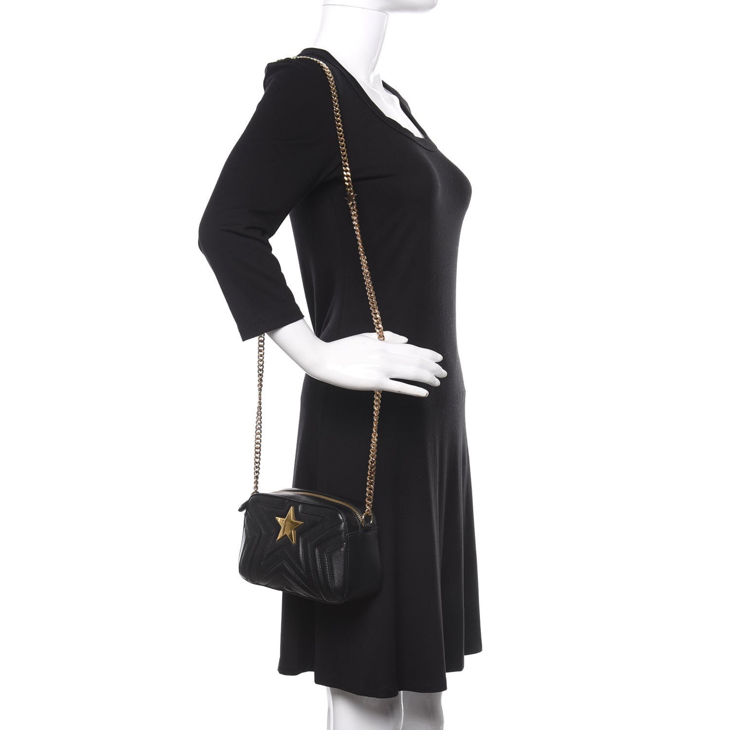 Eco Alter Nappa Star Patch Shoulder Bag Black