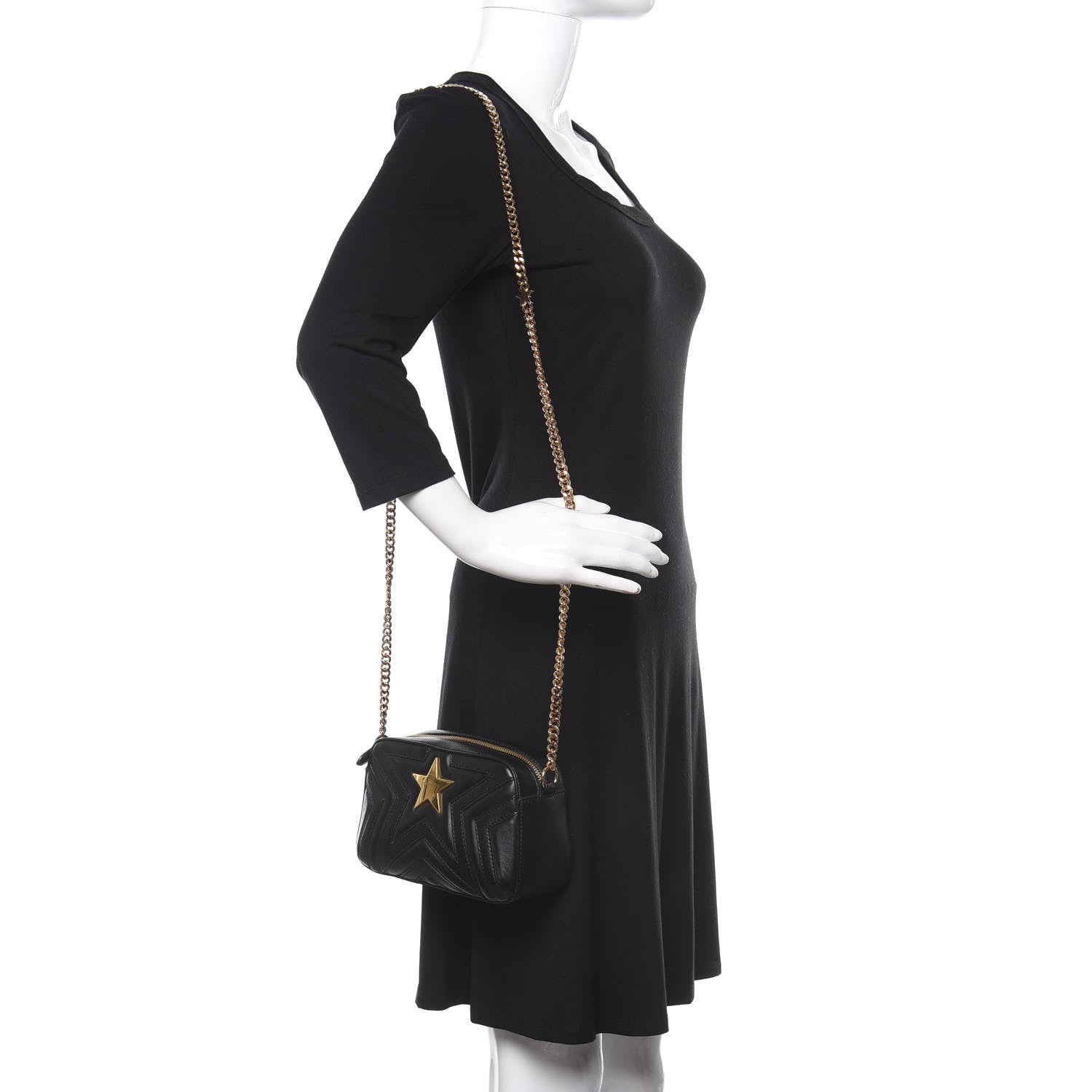 Stella McCartney Eco Alter Nappa Star Patch Shoulder Bag Black 2 of 9