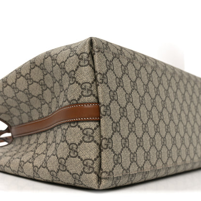 Gucci GG Supreme Monogram Emblem Large Tote Bag Beige Dark Brown 8 of 9