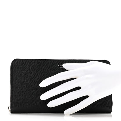 Celine Calfskin Large Zip Around Multifunction Wallet Black 2 of 8