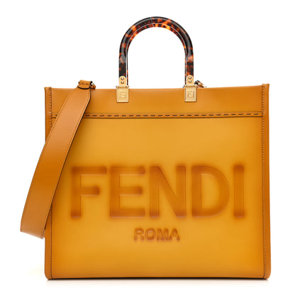 Fendi Vitello King Tamponato Plexiglass Medium Fendi Sunshine Shopper Tote Mimosa 1 of 9