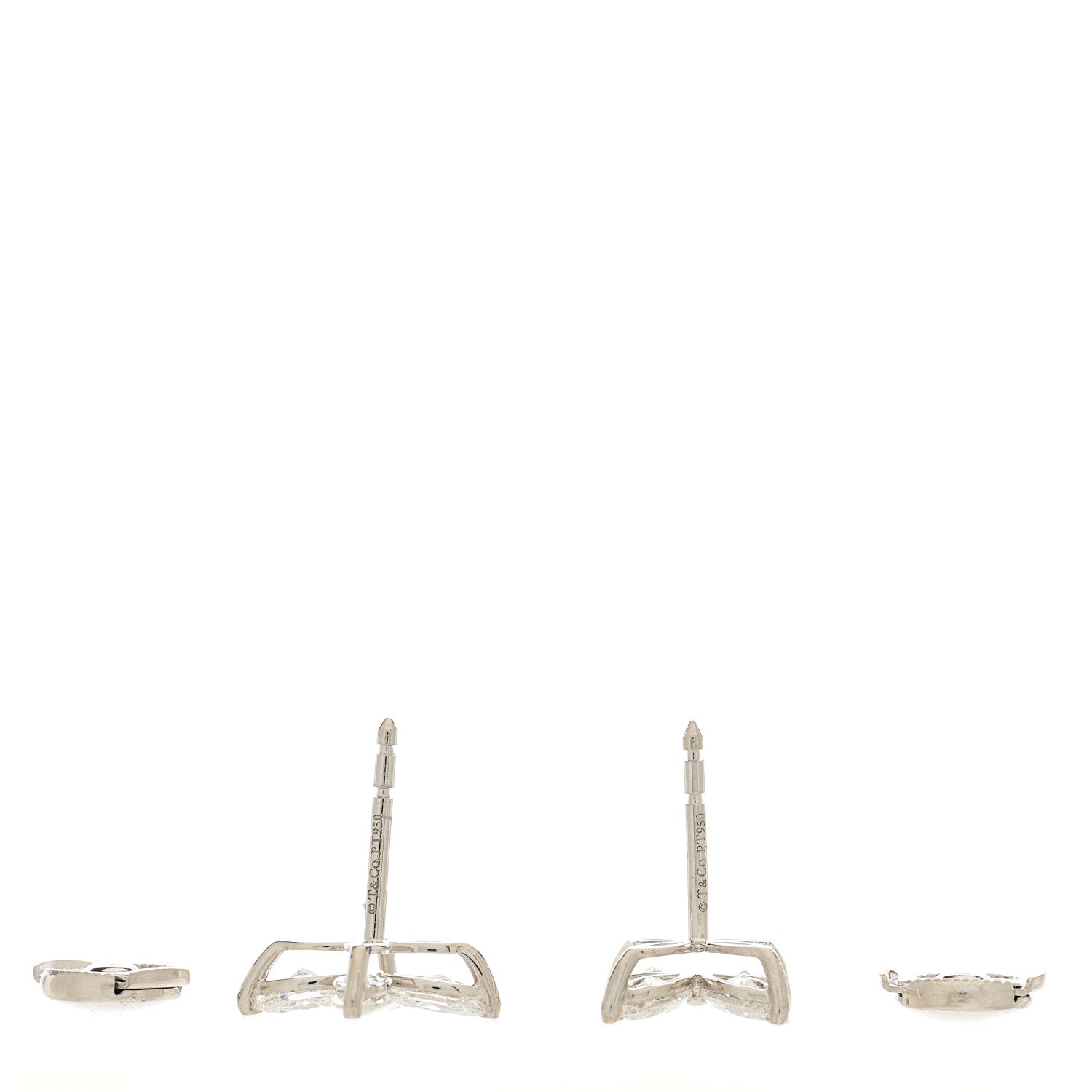 Tiffany Platinum Diamond Large Victoria Earrings 4 of 5