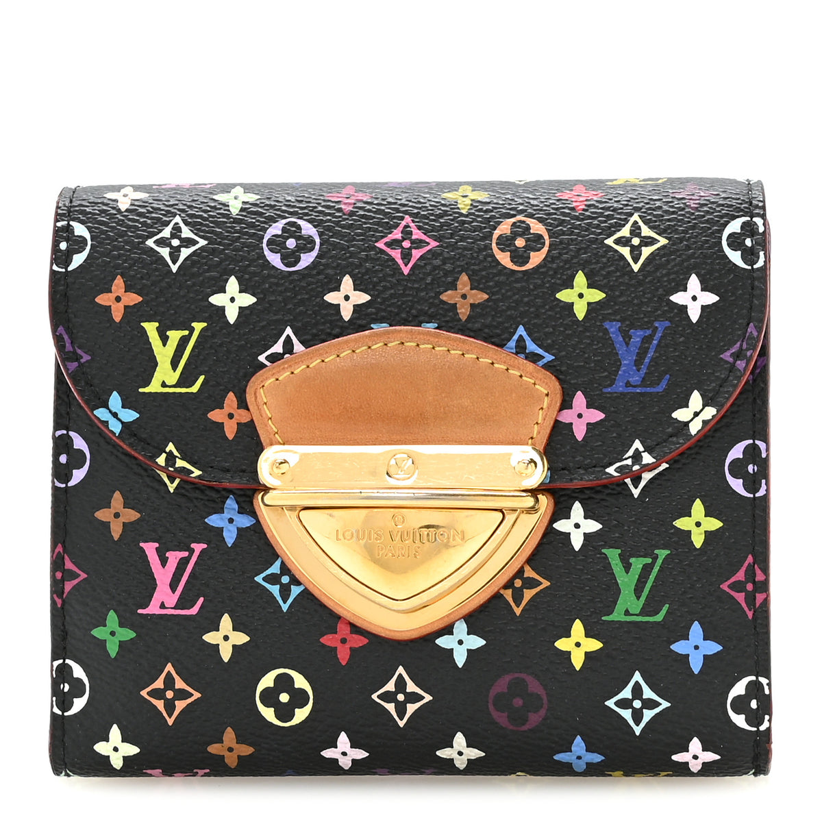 Louis Vuitton Monogram Multicolor Joey Wallet Black Violet 1 of 7