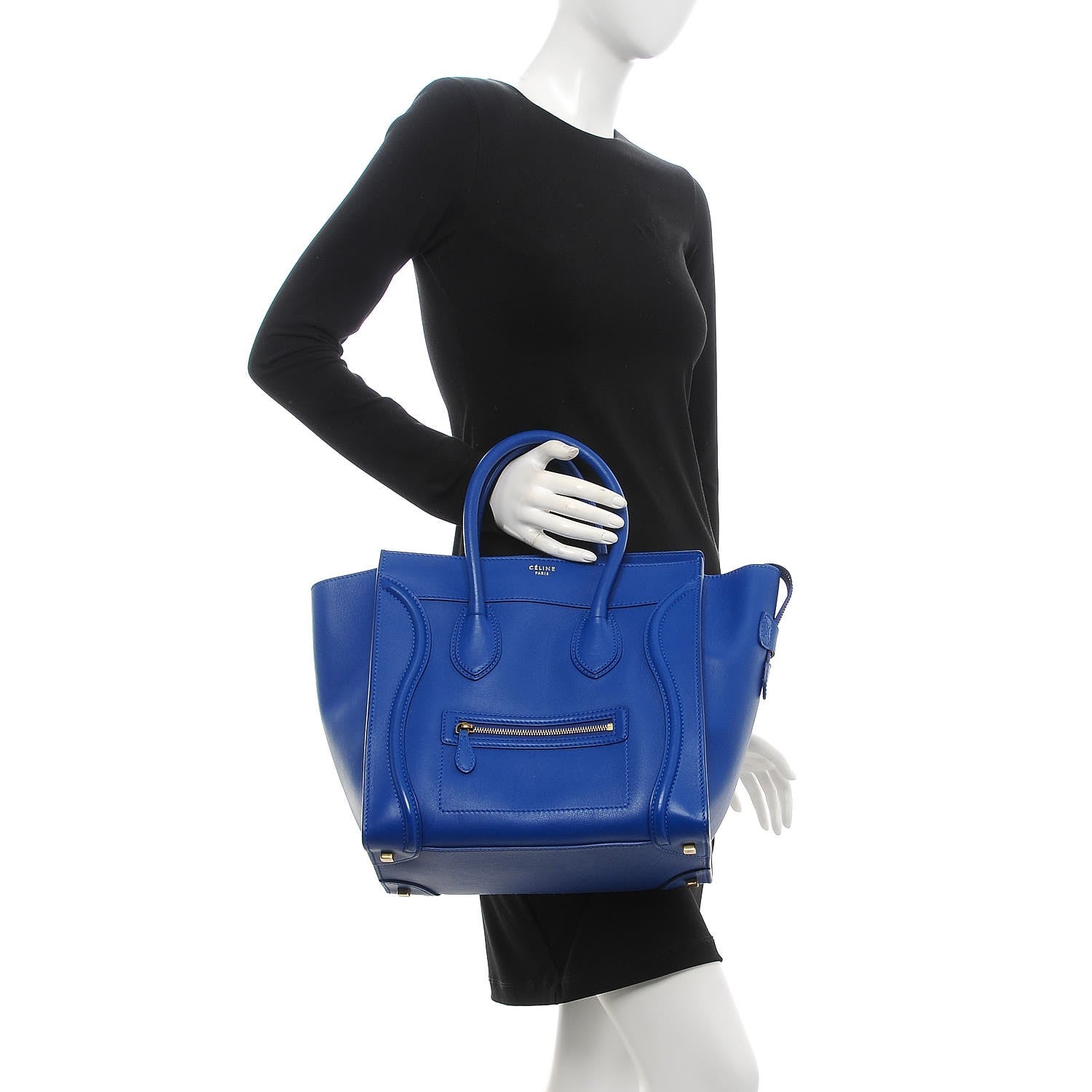 Celine Smooth Calfskin Mini Luggage Royal Blue 2 of 9