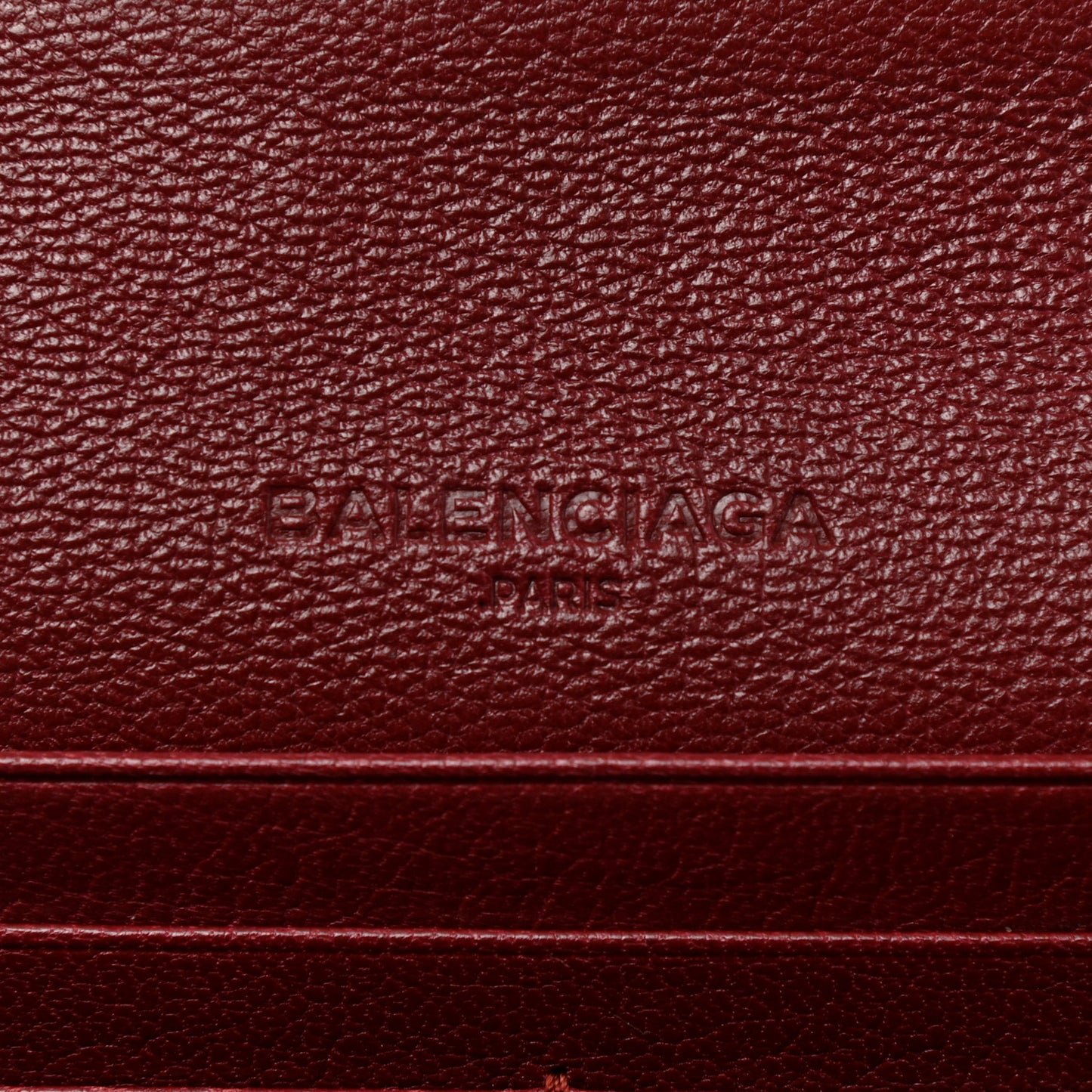 Chevre Gold Metallic Edge Hardware Money Wallet Bordeaux