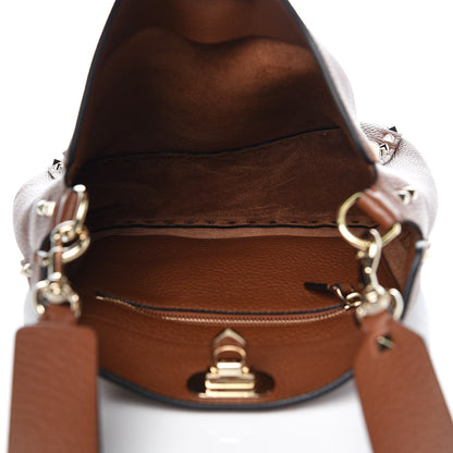 Valentino Garavani Calfskin Small Rockstud Flip-Lock Messenger Bag Brown 5 of 8