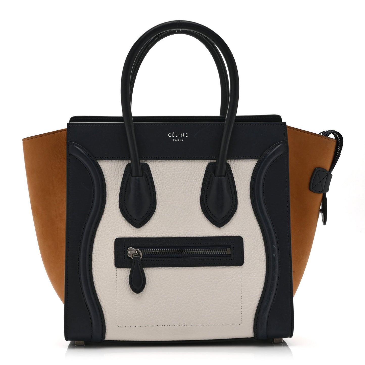 Baby Grained Calfskin Nubuck Micro Tri-Color Luggage White