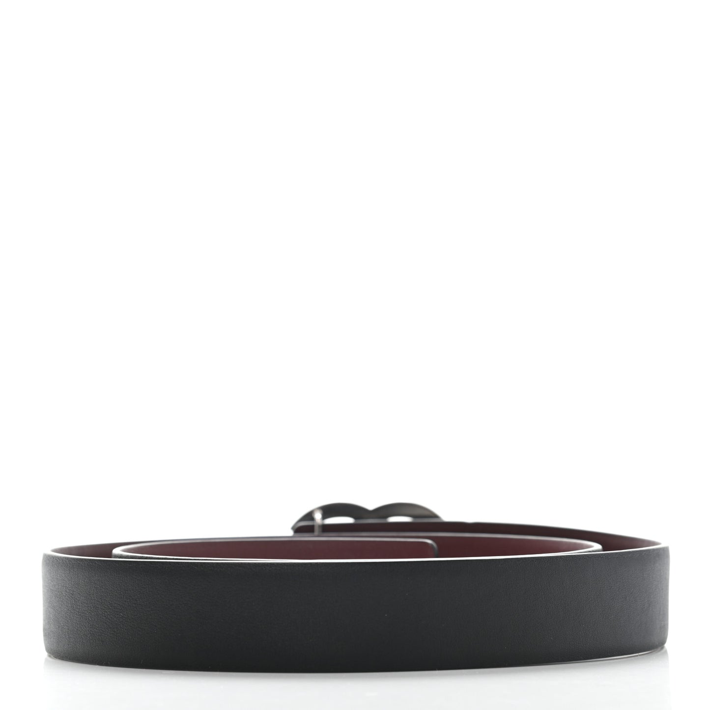 Calfskin CC Reversible Belt 90 Black Burgundy
