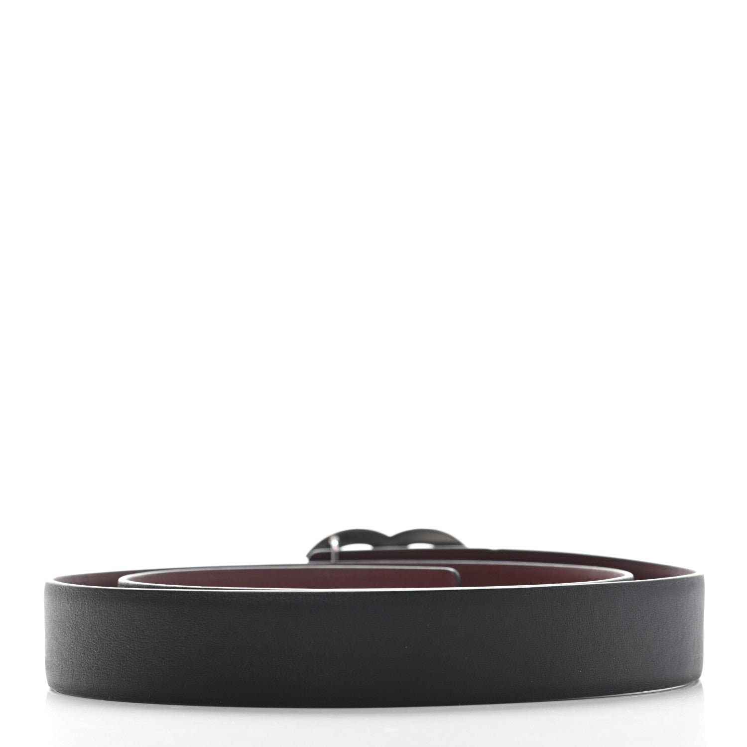 Chanel Calfskin CC Reversible Belt 90 Black Burgundy 2 of 6