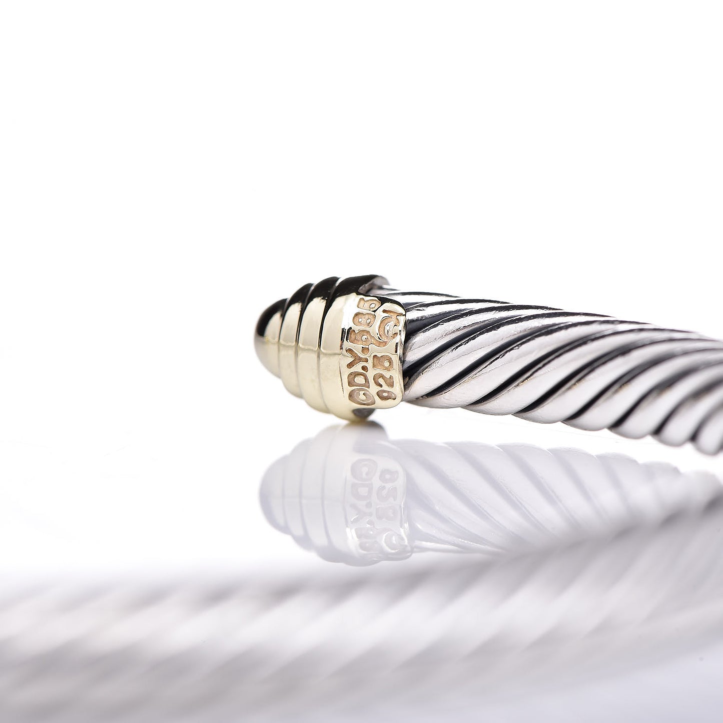 Sterling Silver 14K Yellow Gold 5mm Cable Classics Bracelet