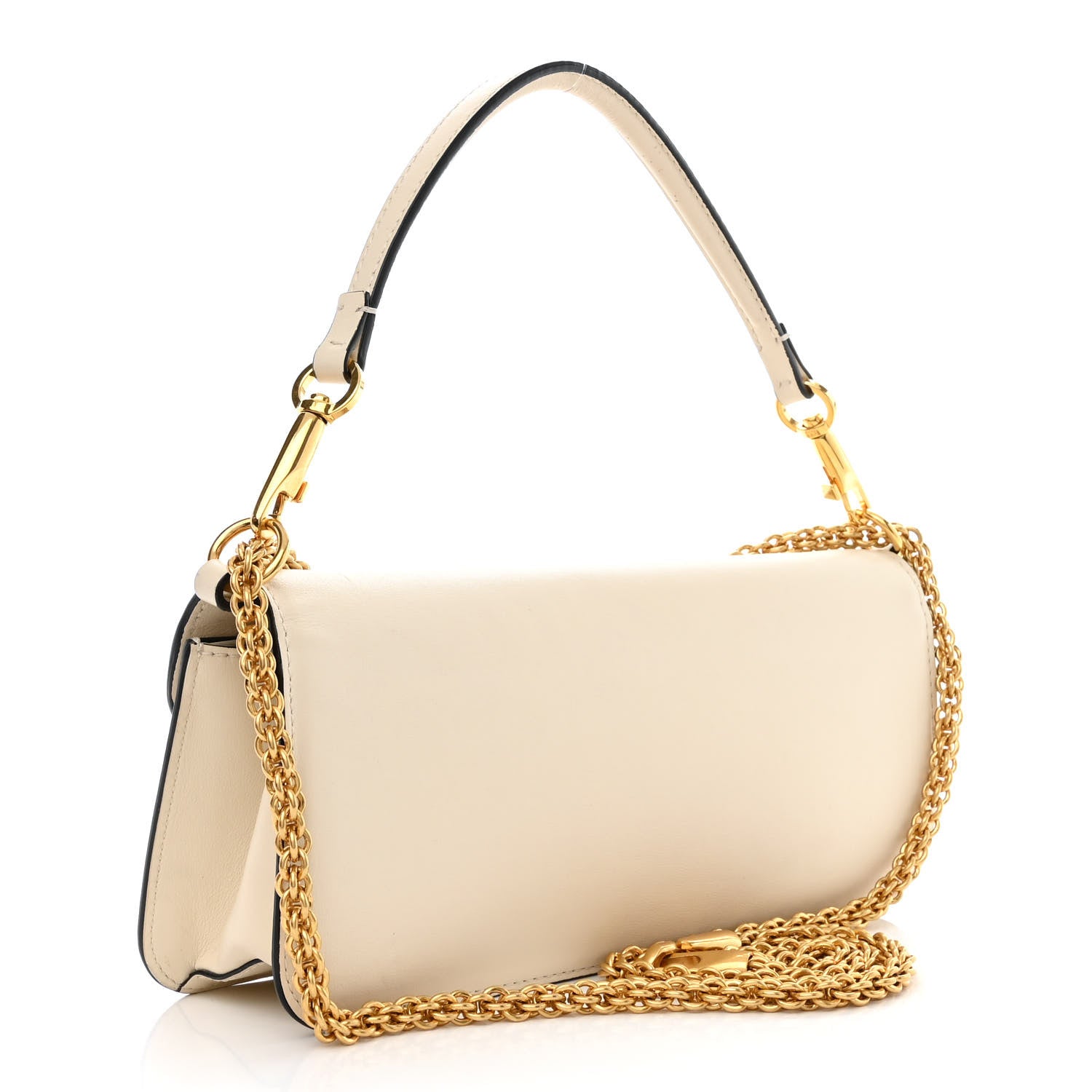 Valentino Garavani Calfskin Vlogo Loco Shoulder Bag Light Ivory 3 of 16