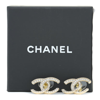 Chanel Crystal Large CC Earrings Gold 5 of 5