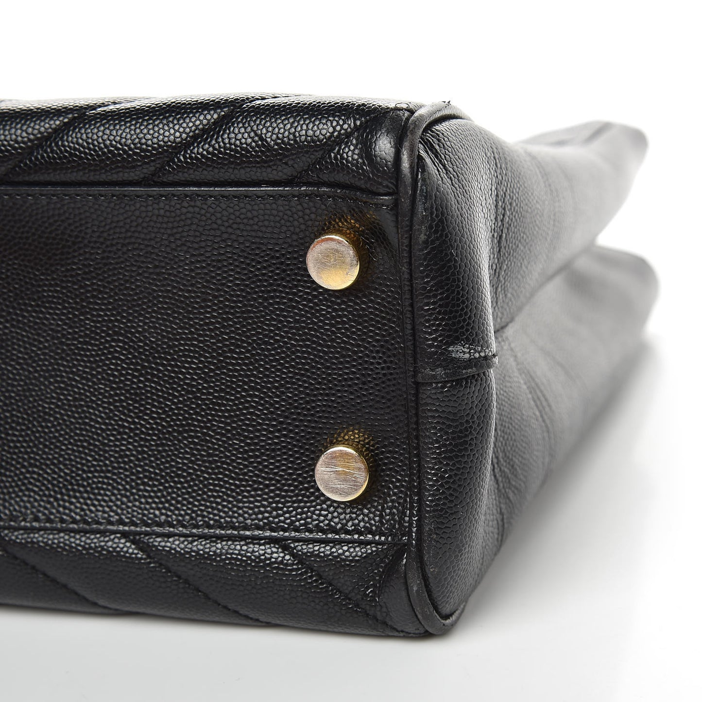 Grain De Poudre Matelasse Chevron Monogram Shopping Bag Black
