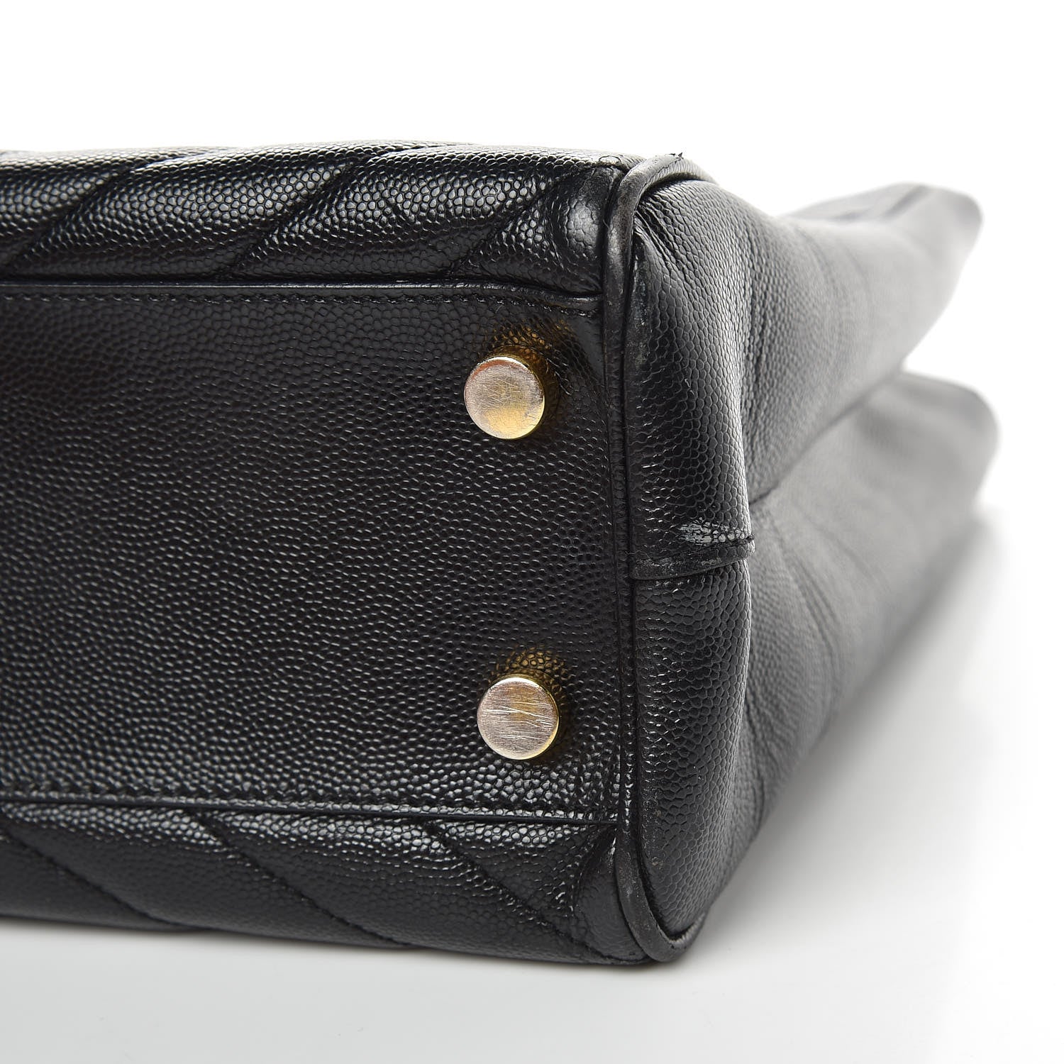 Saint Laurent Grain De Poudre Matelasse Chevron Monogram Shopping Bag Black 8 of 16
