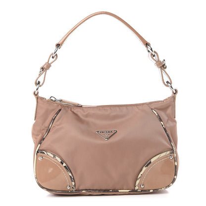 Prada Tessuto Nylon Vernice Hobo Cipria 1 of 10