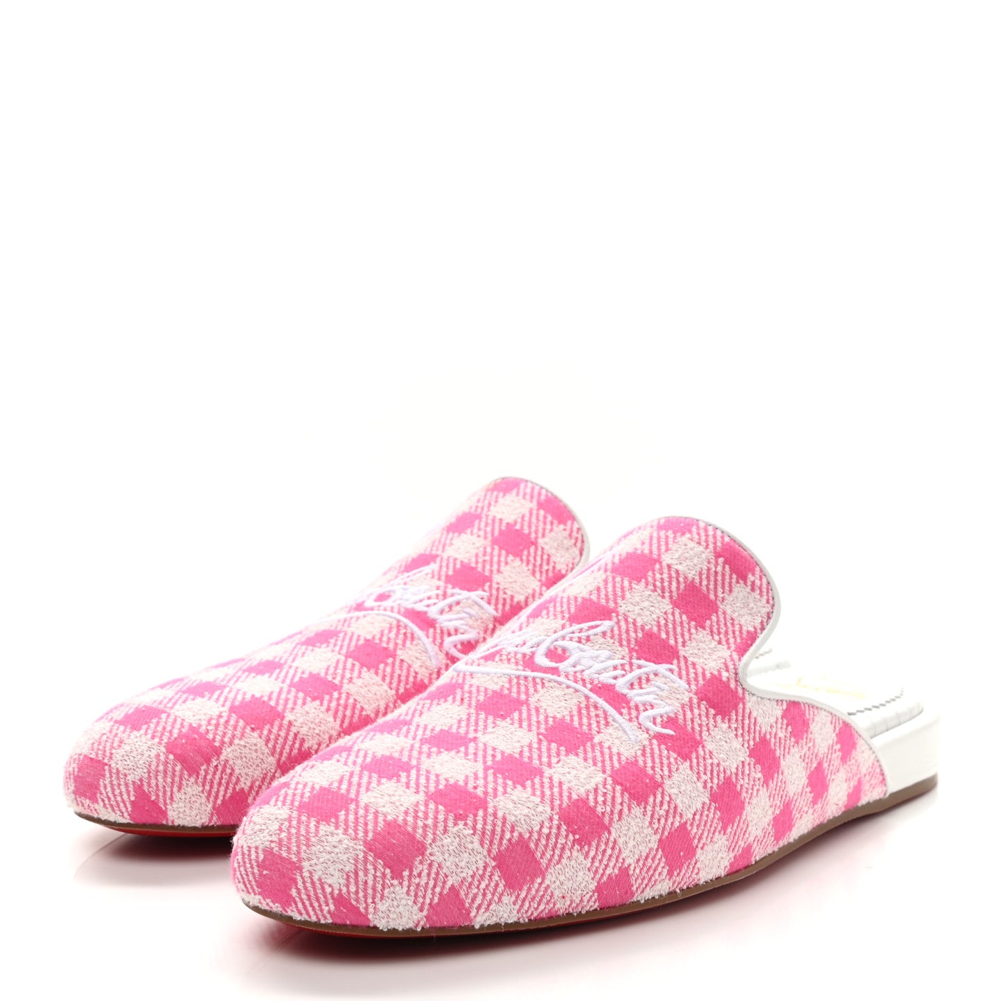 Toile Alligator Embossed Navy Coolito Flat 39.5 Rose White