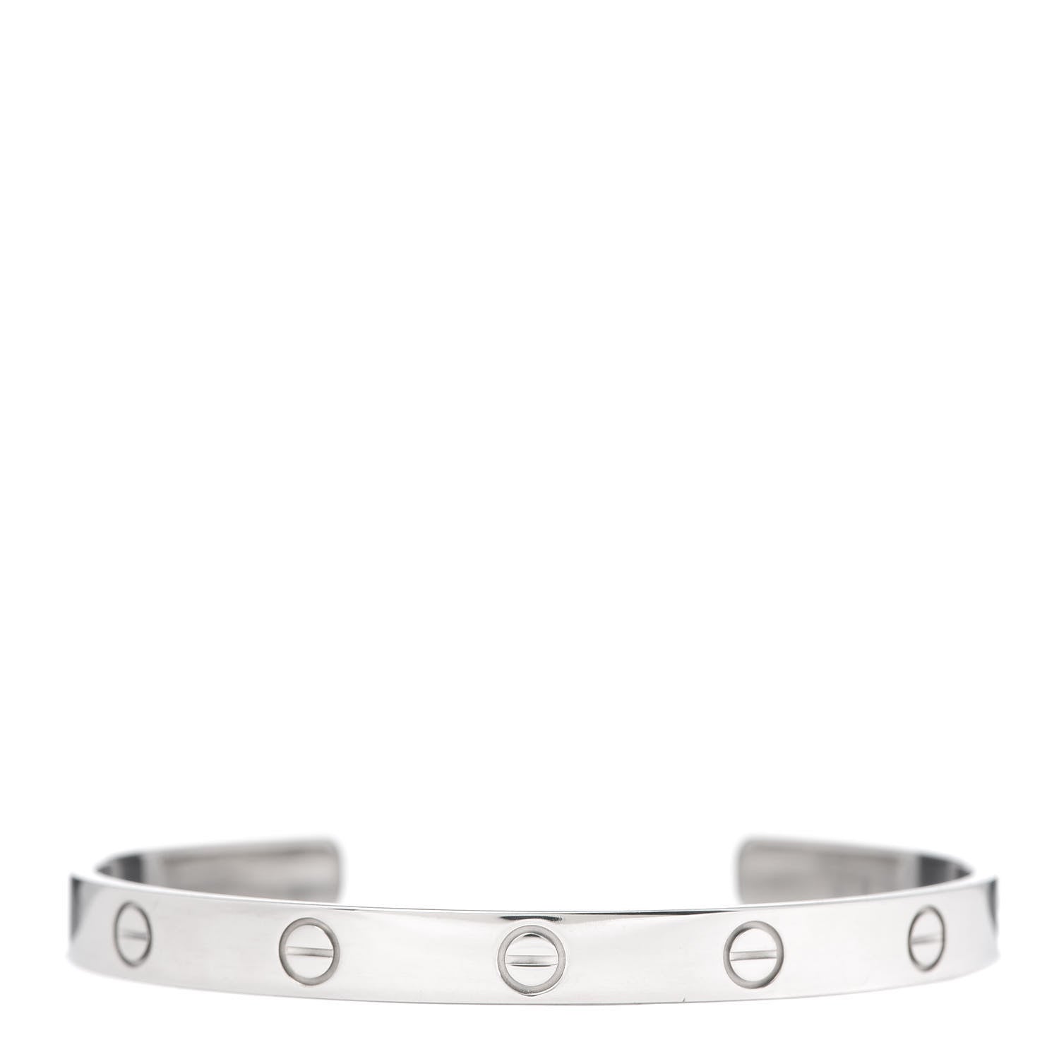 Cartier 18K White Gold LOVE Cuff Bracelet 18 1 of 4