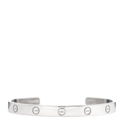Cartier 18K White Gold LOVE Cuff Bracelet 18 1 of 4