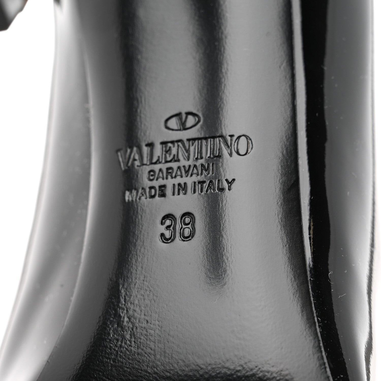Valentino Garavani Patent Tonal One Stud 100mm Pumps 38 Black 8 of 8