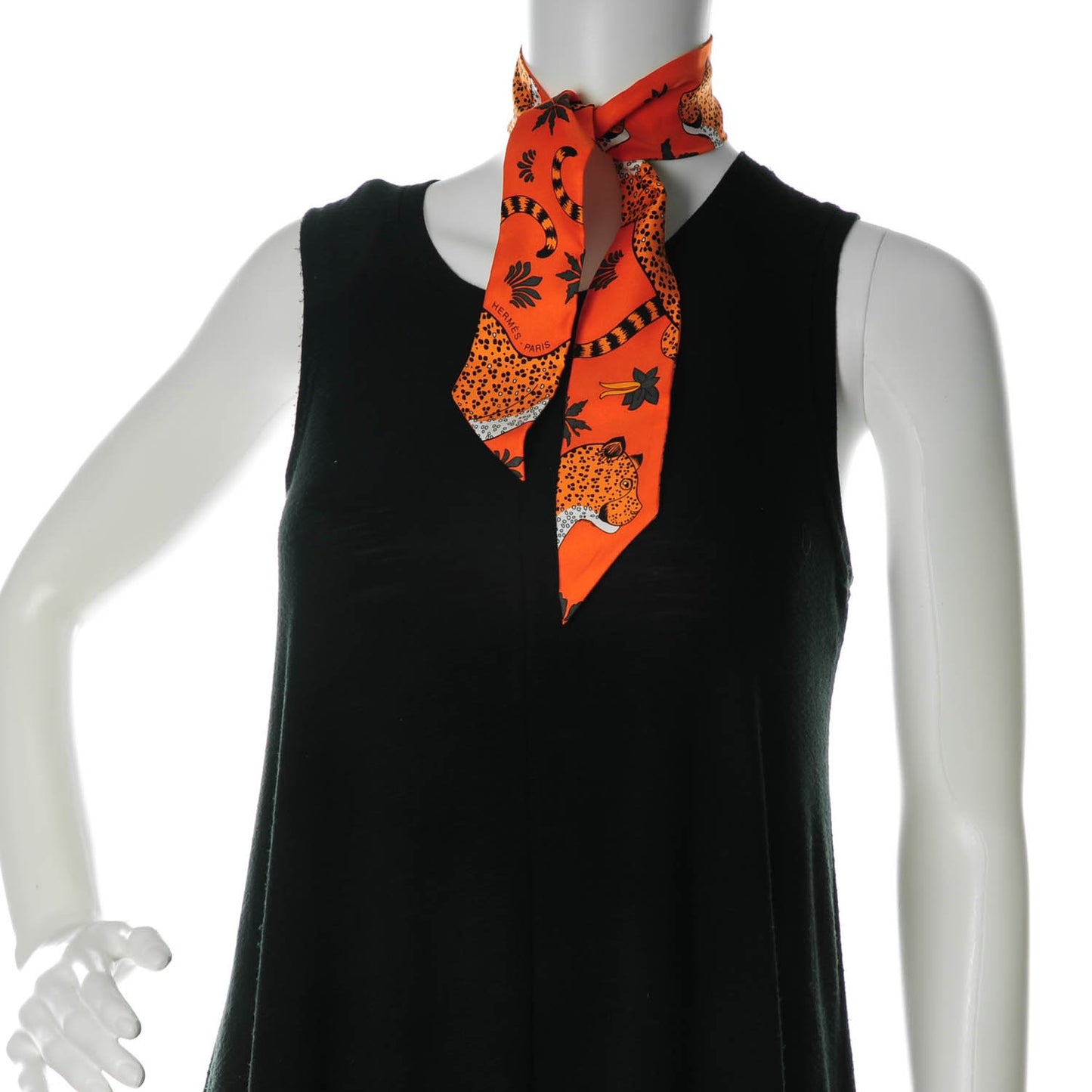 Silk Les Leopards Orange Abricot Vert