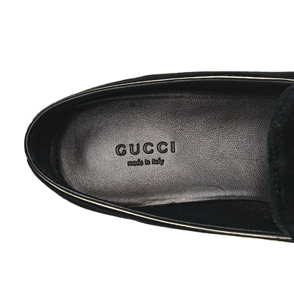 Gucci Velvet Horsebit Womens Jordaan Loafers 39.5 Black 7 of 9