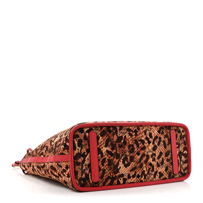 MCM Visetos Medium Reversible Shopper Project Tote Red Jaguar Brown 7 of 26