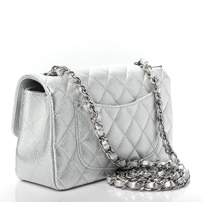 Chanel Metallic Lambskin Quilted Mini Rectangular Flap Silver 3 of 9