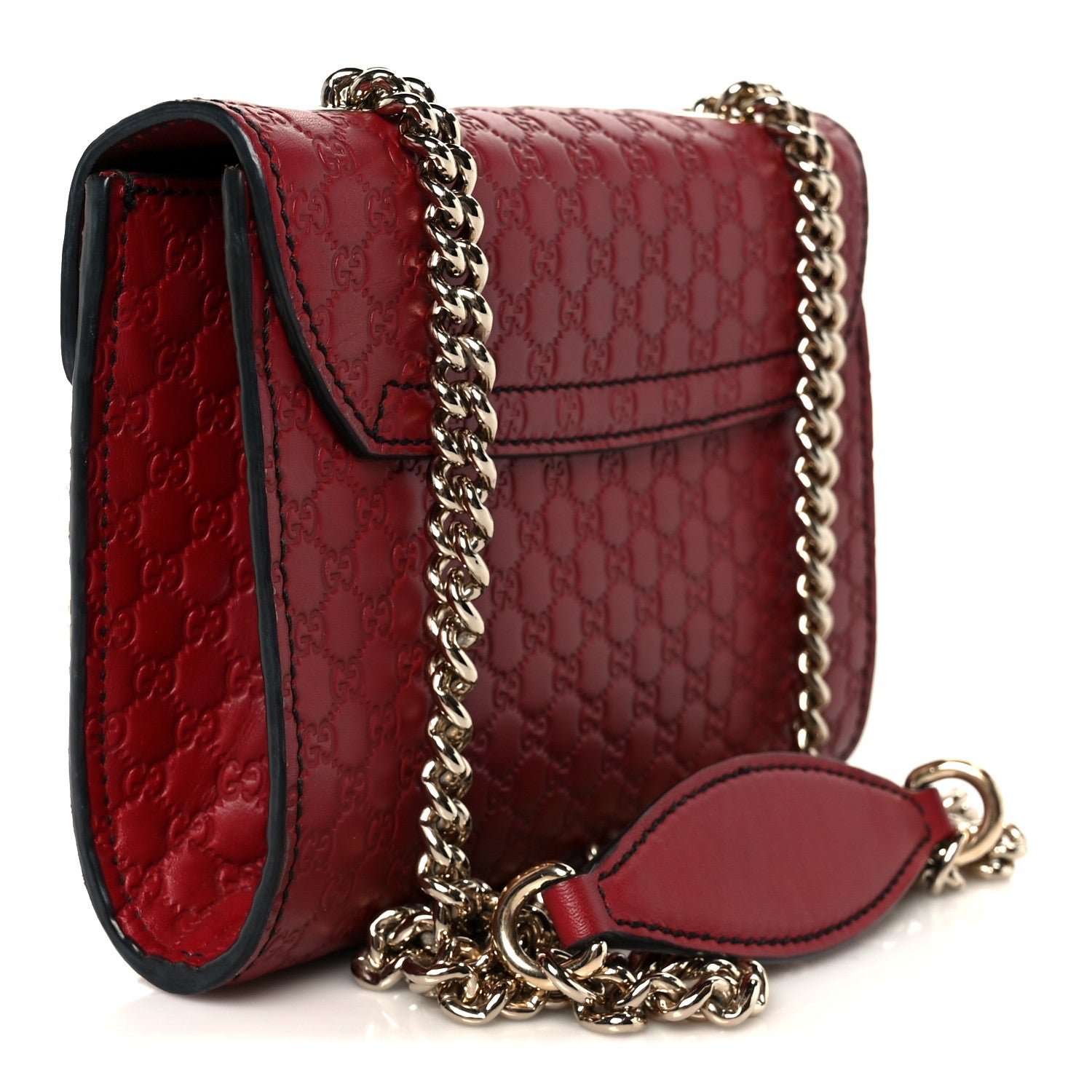 Gucci Soft Microguccissima Mini Emily Chain Shoulder Bag Rosso 3 of 12