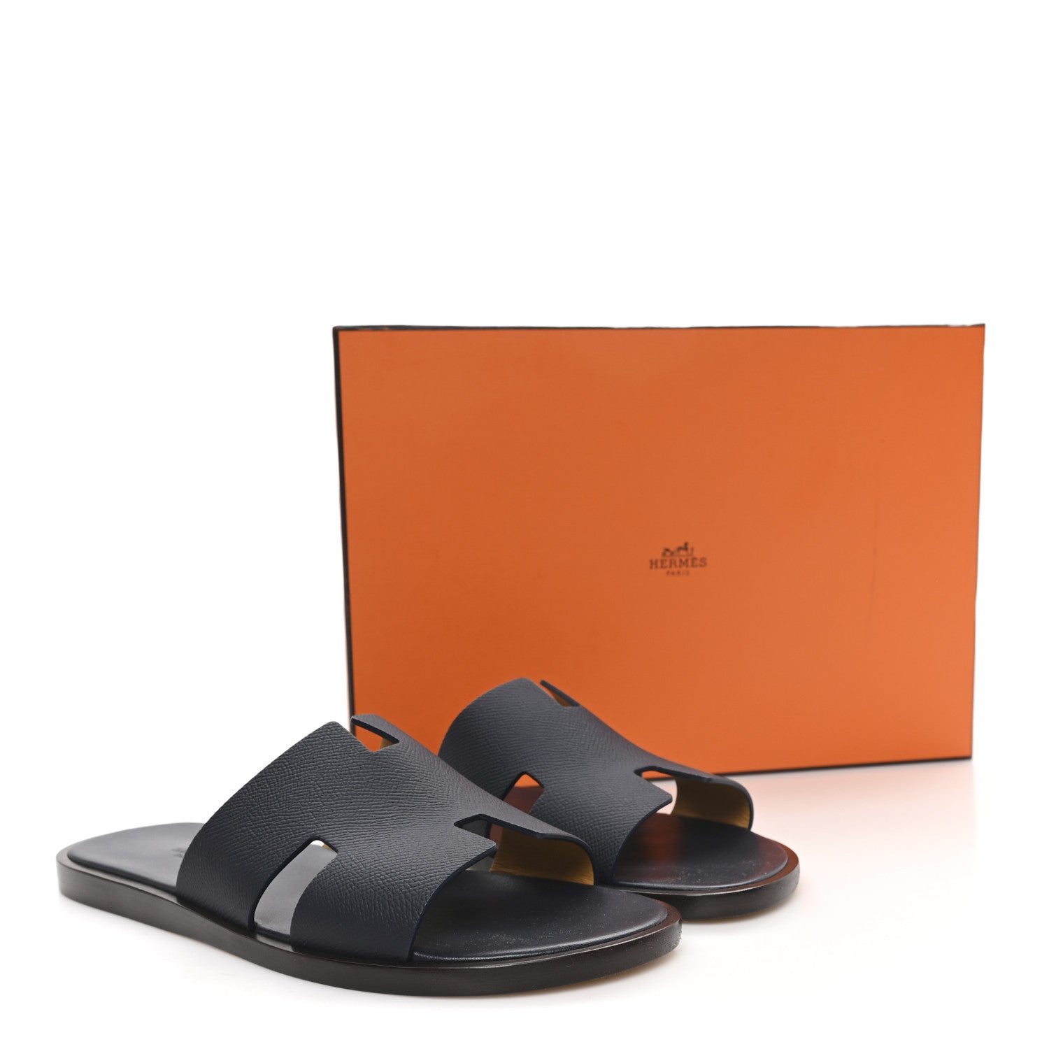 Hermes Epsom Mens Izmir Sandals 42 Marine 10 of 10
