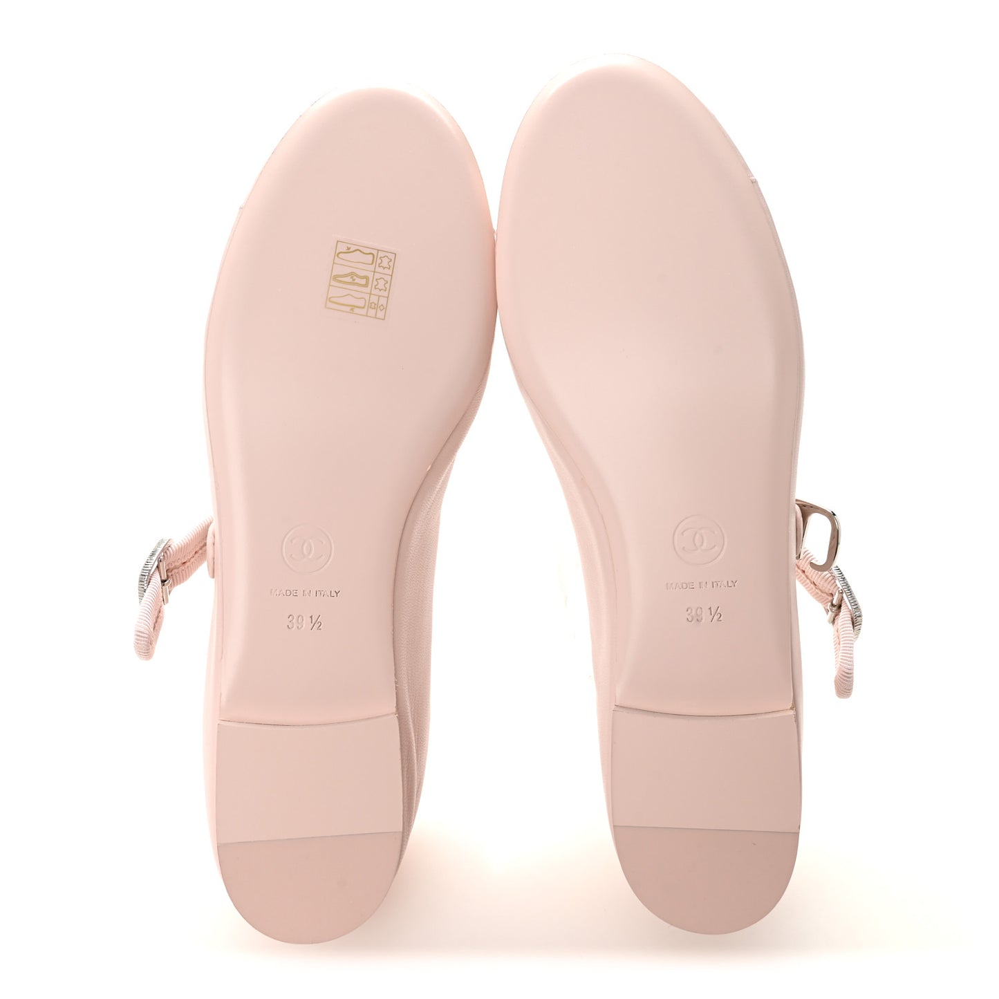 Lambskin Mary Jane Flats 39.5 Light Pink