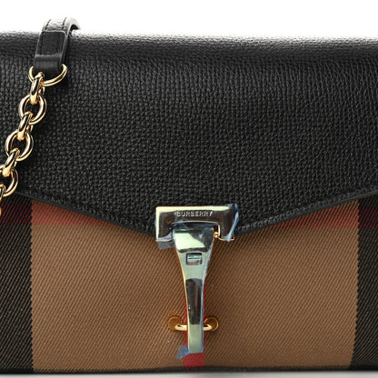 Burberry Derby Calfskin House Check Baby Macken Crossbody Bag Black 7 of 9
