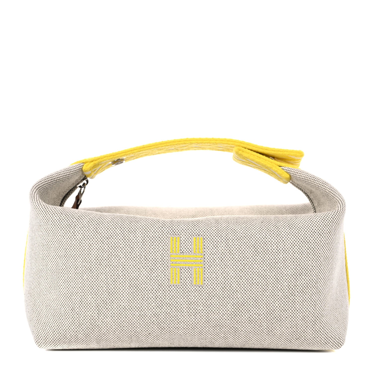 Hermes Canvas Small Bride-A-Brac Pouch Natural Jaune Citron 1 of 11
