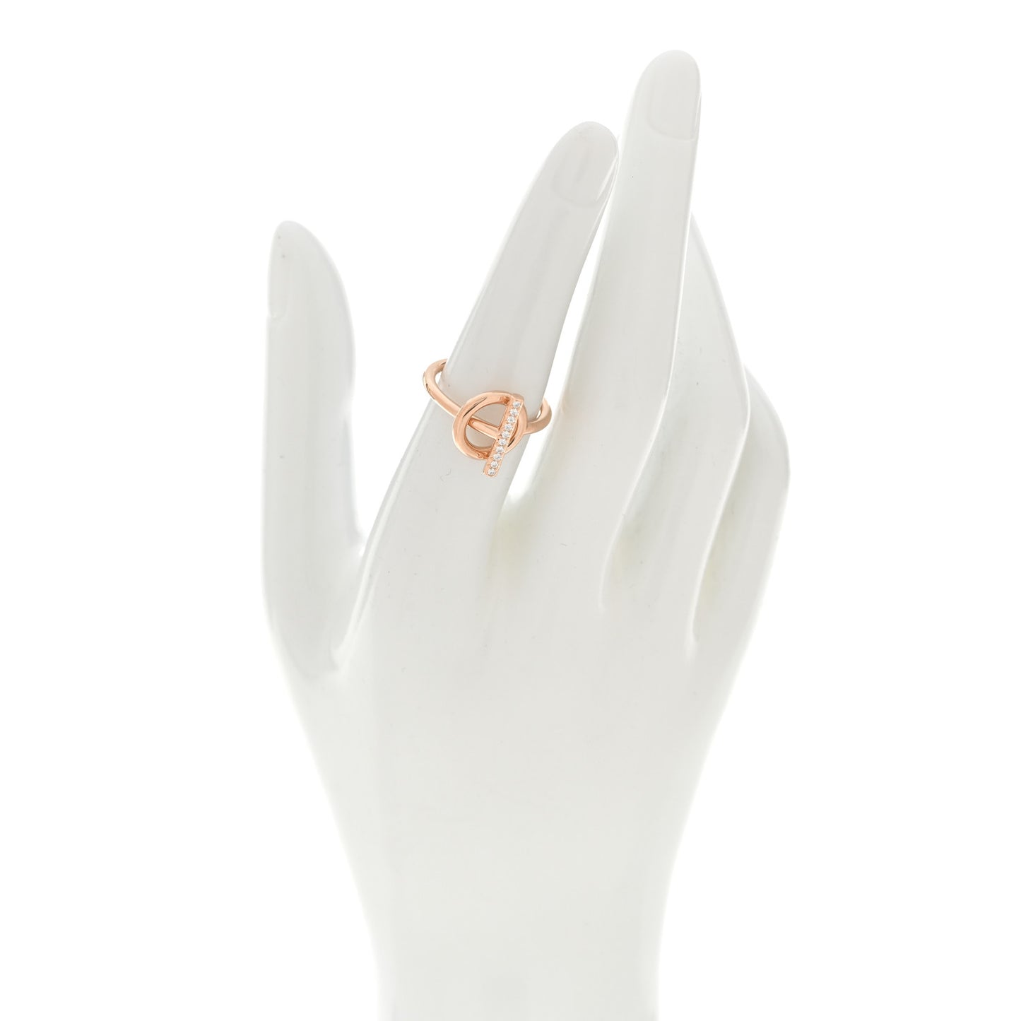 18K Rose Gold Diamond PM Echappee Ring 52 6