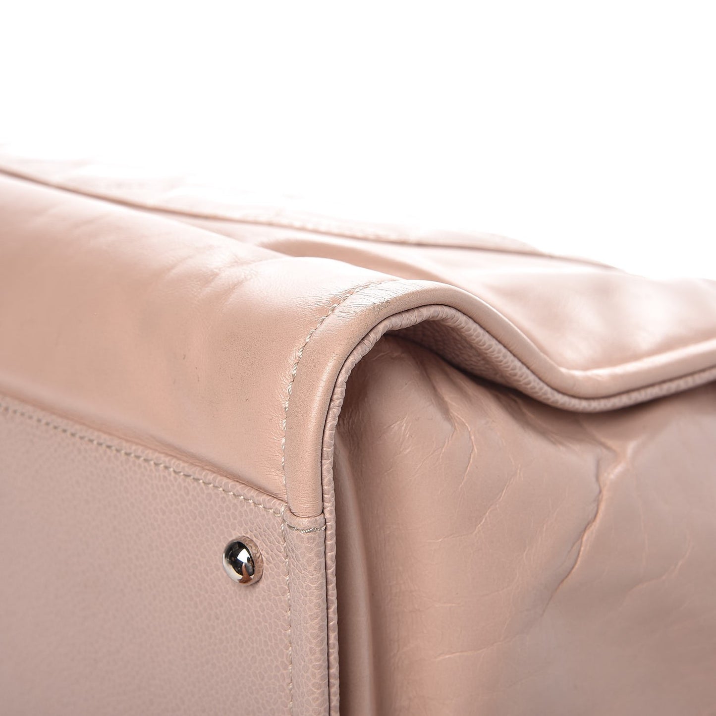 Glazed Calfskin Large Deauville Tote Light Pink