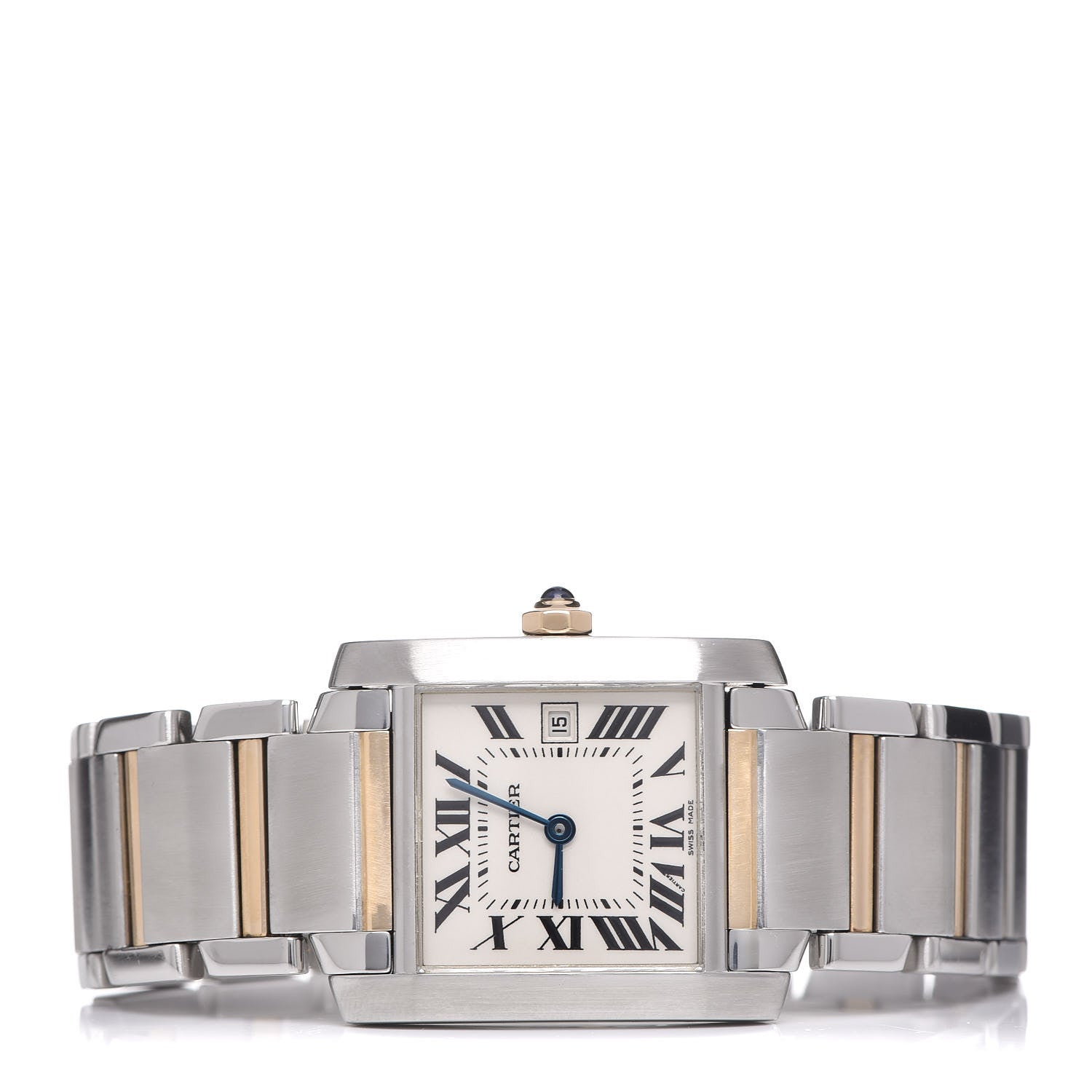 Cartier Stainless Steel 18K Yellow Gold 25mm Tank Francaise Quartz Watch 3 of 8
