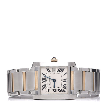 Cartier Stainless Steel 18K Yellow Gold 25mm Tank Francaise Quartz Watch 3 of 8