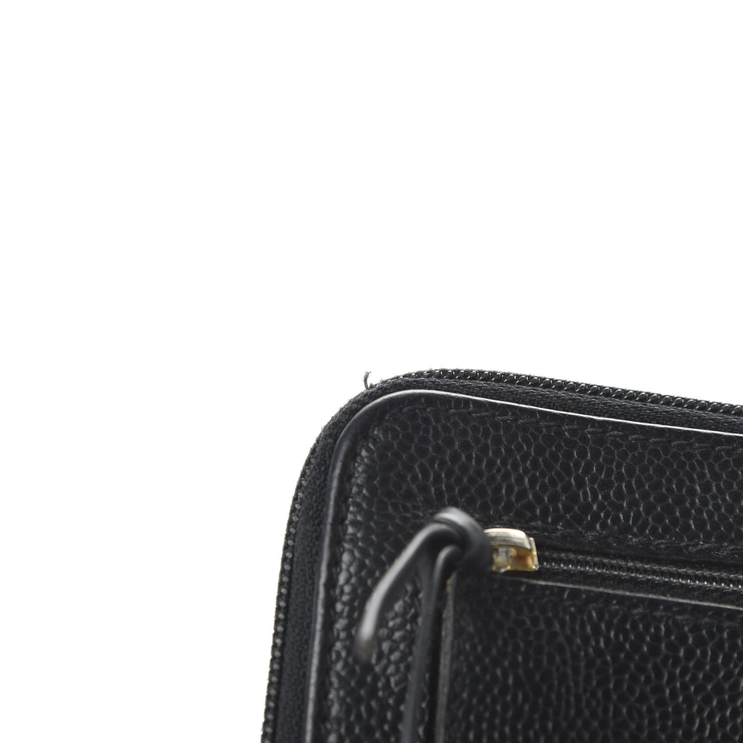 Caviar Large Timeless CC Zip Around Wallet Black