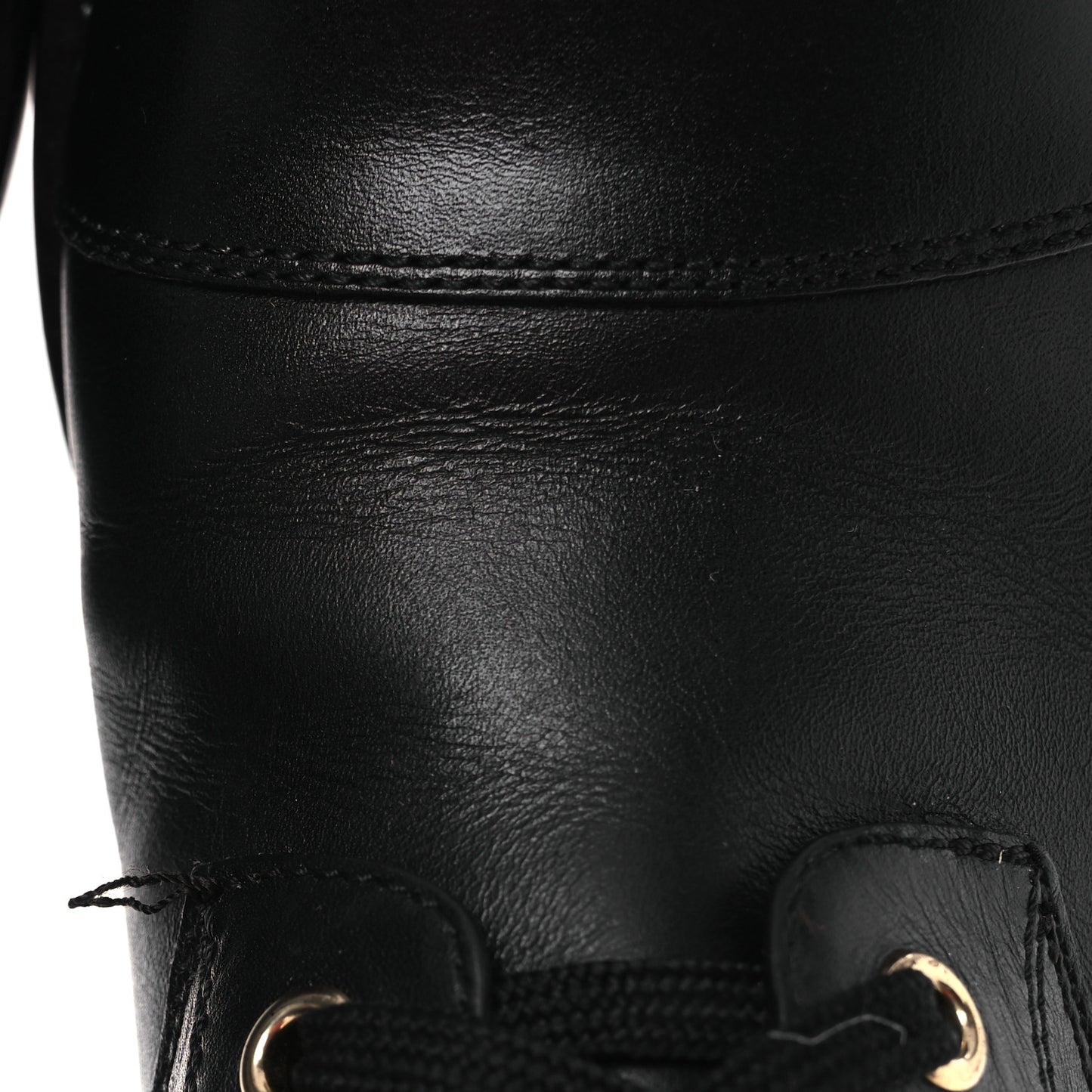 Calfskin Flat Ranger Boots 36.5 Black