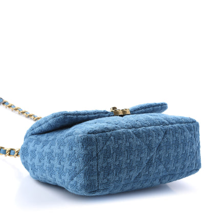 Chanel Tweed Quilted Medium 19 Flap Turquoise 4 of 11