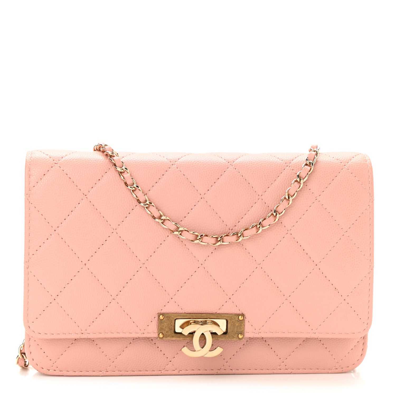 Chanel Caviar Quilted Golden Class Wallet On Chain WOC Pink 1 of 11
