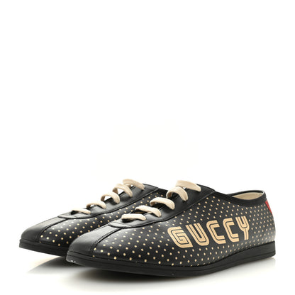 Gucci X SEGA Calfskin GUCCY Stars Mens Falacer Sneakers 12 Black 4 of 13